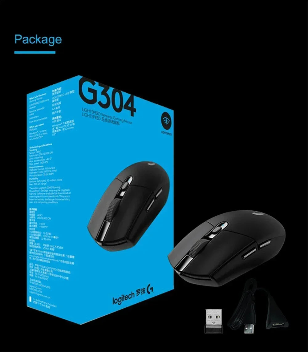 Logitech G304 LIGHTSPEED – Mouse Gamer Inalámbrico con Sensor HERO 12K y 6 Botones Programables