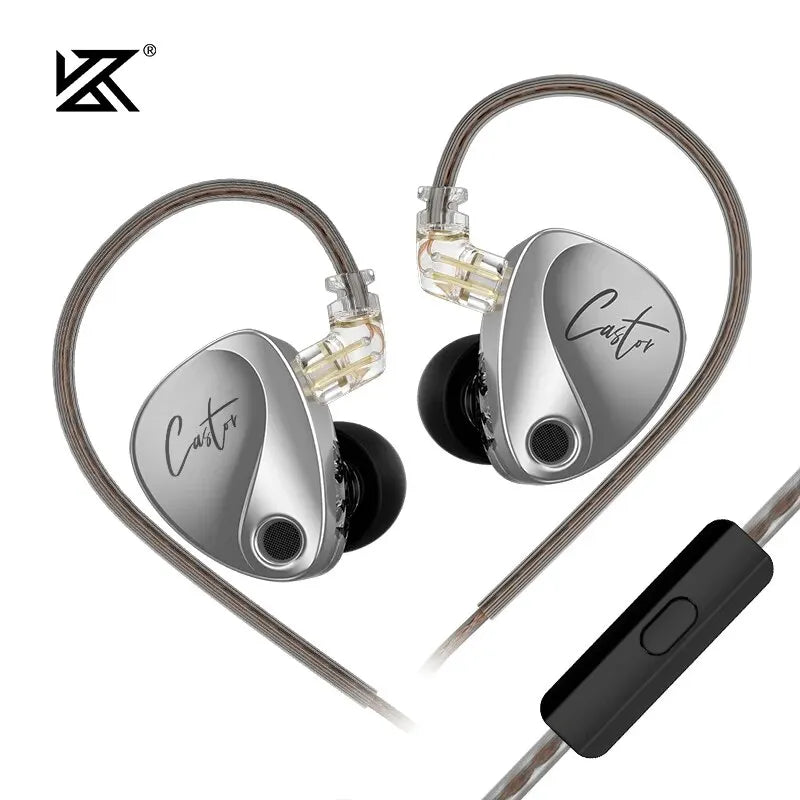 KZ Castor Auriculares Hi-Fi In-Ear 2DD Dinámicos | Monitores Tunable para Bajos Profundos y Sonido Personalizado | Auriculares de Alta Fidelidad