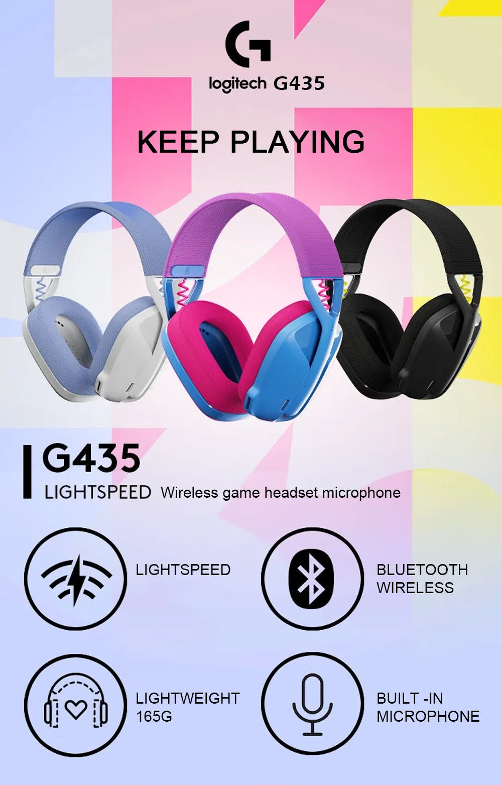 Audífonos Gamer Inalámbricos Logitech G435 LIGHTSPEED
