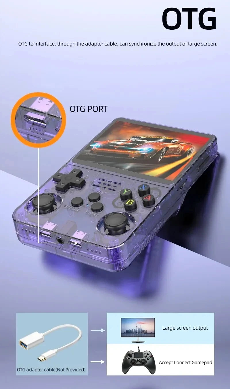 R36S Consola Retro con Linux – Emulador Portátil 64GB y 128GB, Compatible con PS1, NES, GBA, SNES y más