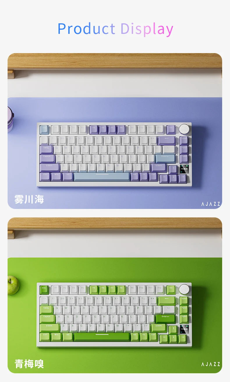 Ajazz AK820 Pro Teclado Mecánico – Bluetooth 5.1, USB-C, RGB, Montura Gasket y Teclas Intercambiables