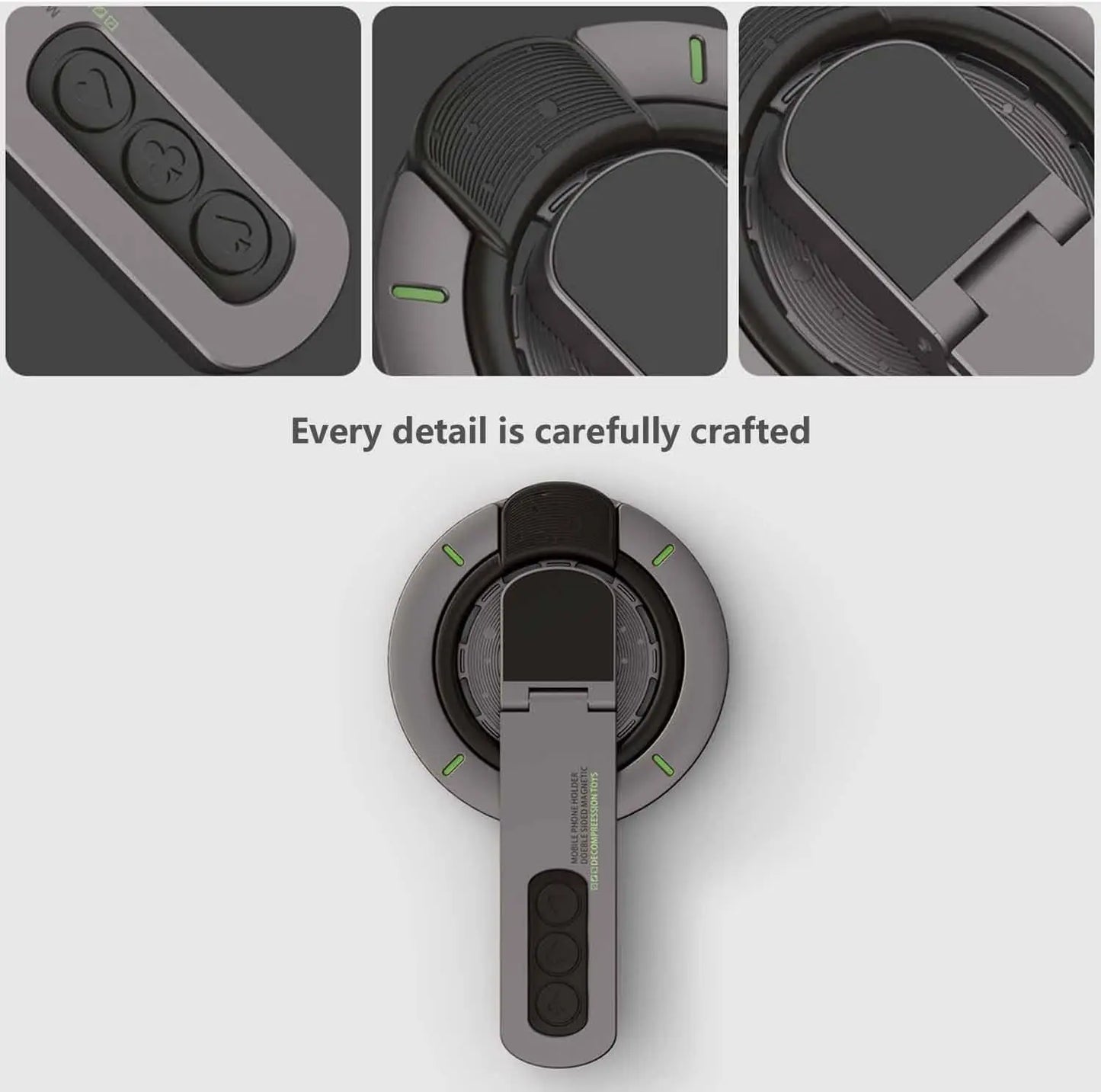 Soporte Magnético 3 en 1 MagSafe para Teléfono | Anillo Agarre Dedo y Base Doble Magnética para iPhone y Android