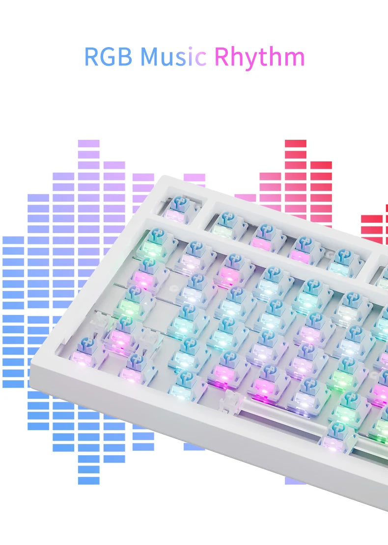 Ajazz AK820 Pro Teclado Mecánico – Bluetooth 5.1, USB-C, RGB, Montura Gasket y Teclas Intercambiables