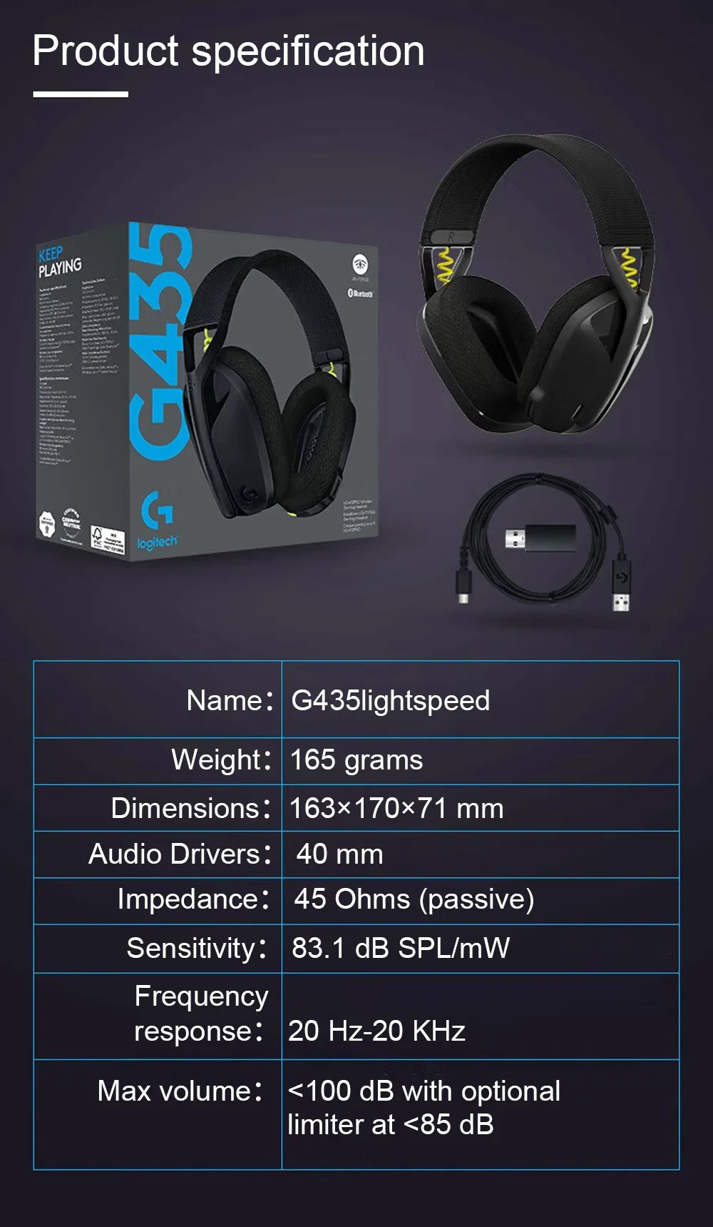 Audífonos Gamer Inalámbricos Logitech G435 LIGHTSPEED