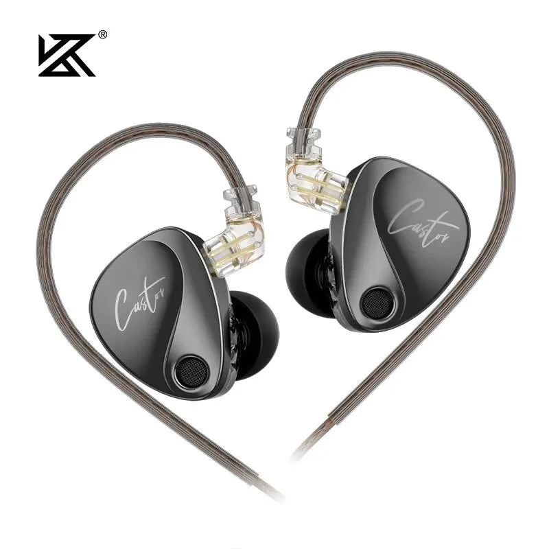 KZ Castor Auriculares Hi-Fi In-Ear 2DD Dinámicos | Monitores Tunable para Bajos Profundos y Sonido Personalizado | Auriculares de Alta Fidelidad