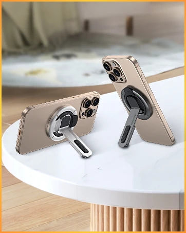 Soporte Magnético 3 en 1 MagSafe para Teléfono | Anillo Agarre Dedo y Base Doble Magnética para iPhone y Android