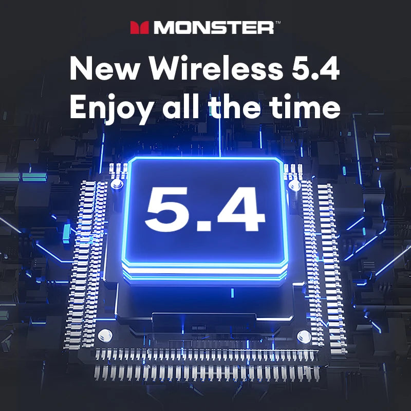 Audífonos Bluetooth 5.4 Monster MQT52 – Modo Gamer, Micrófono Integrado y Batería de Larga Duración