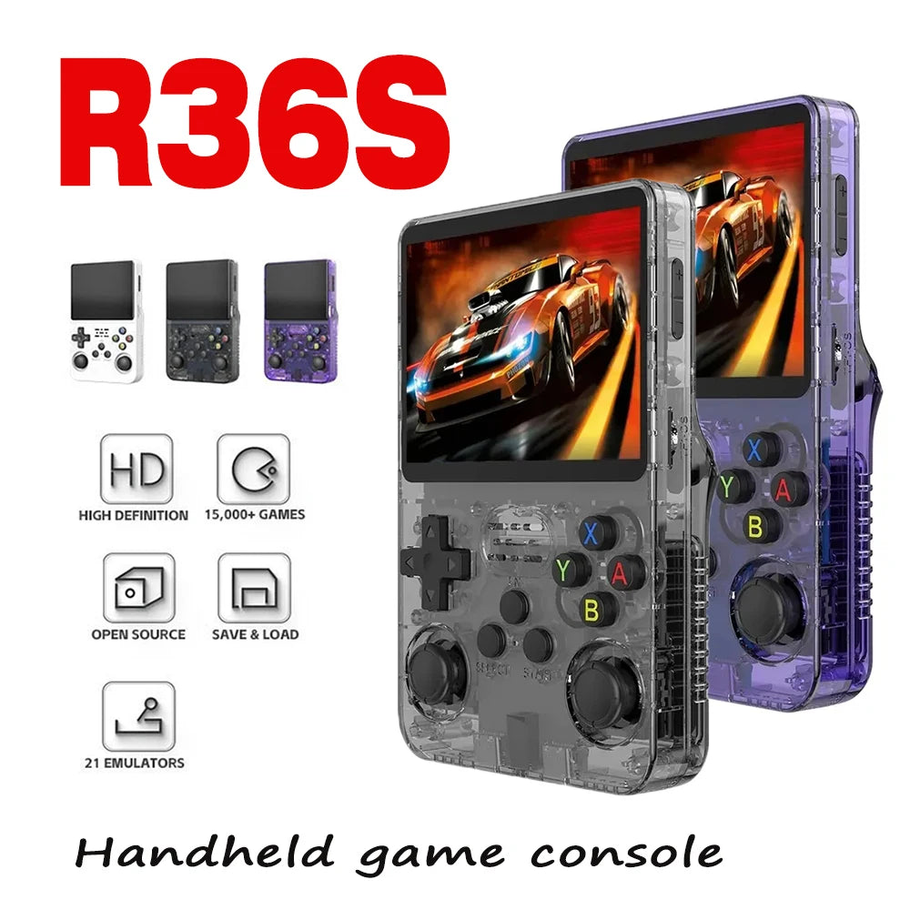 R36S Consola Retro con Linux – Emulador Portátil 64GB y 128GB, Compatible con PS1, NES, GBA, SNES y más