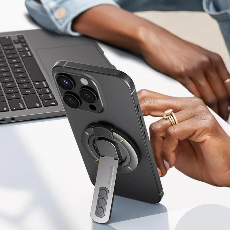 Soporte Magnético 3 en 1 MagSafe para Teléfono | Anillo Agarre Dedo y Base Doble Magnética para iPhone y Android