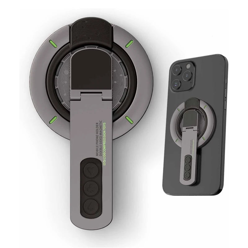 Soporte Magnético 3 en 1 MagSafe para Teléfono | Anillo Agarre Dedo y Base Doble Magnética para iPhone y Android