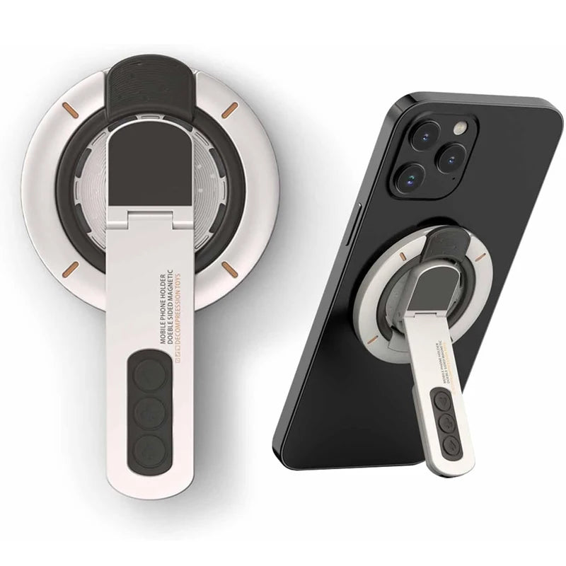 Soporte Magnético 3 en 1 MagSafe para Teléfono | Anillo Agarre Dedo y Base Doble Magnética para iPhone y Android