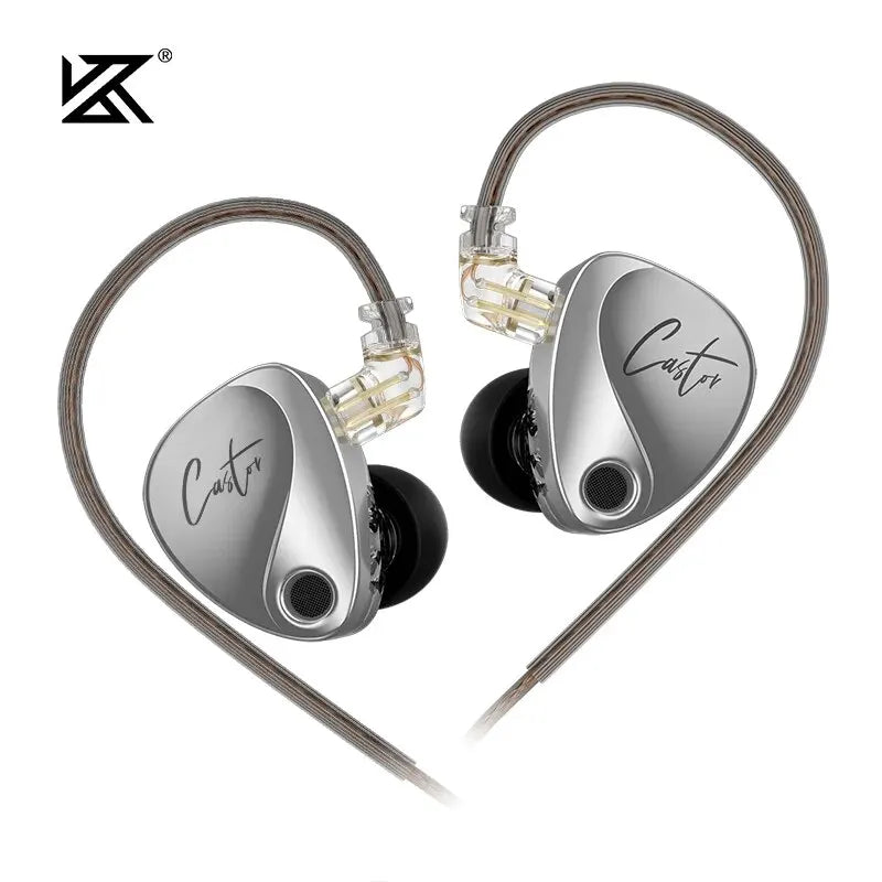 KZ Castor Auriculares Hi-Fi In-Ear 2DD Dinámicos | Monitores Tunable para Bajos Profundos y Sonido Personalizado | Auriculares de Alta Fidelidad