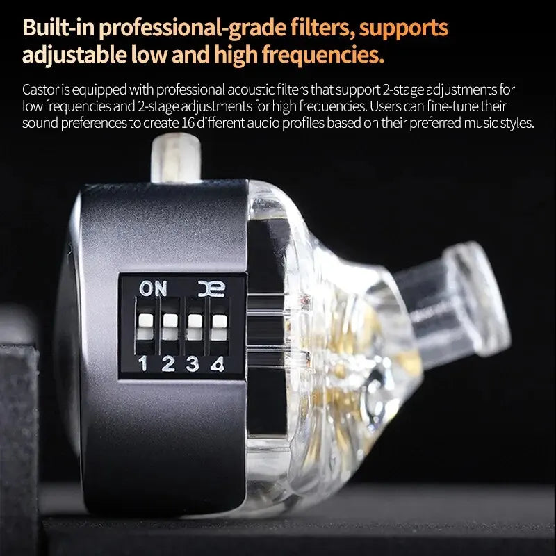 KZ Castor Auriculares Hi-Fi In-Ear 2DD Dinámicos | Monitores Tunable para Bajos Profundos y Sonido Personalizado | Auriculares de Alta Fidelidad