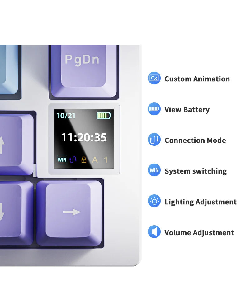 Ajazz AK820 Pro Teclado Mecánico – Bluetooth 5.1, USB-C, RGB, Montura Gasket y Teclas Intercambiables