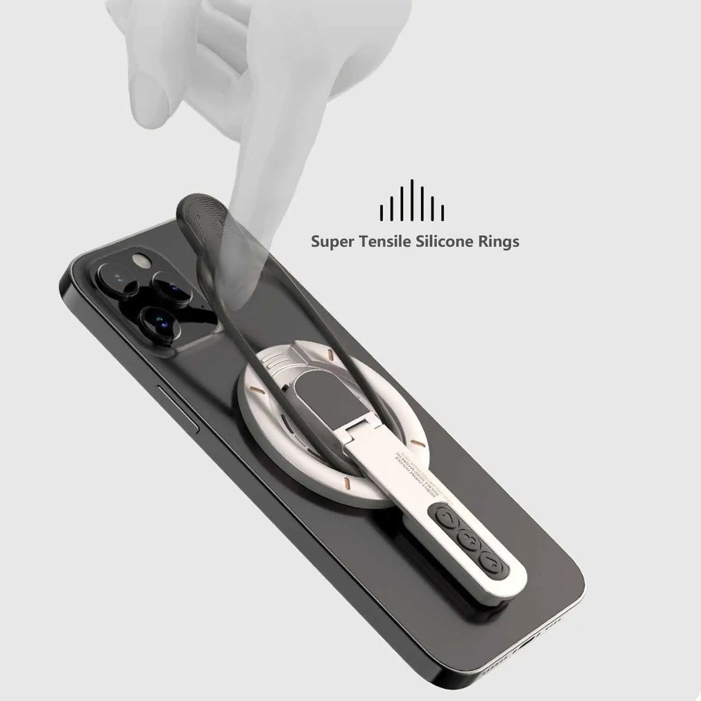 Soporte Magnético 3 en 1 MagSafe para Teléfono | Anillo Agarre Dedo y Base Doble Magnética para iPhone y Android